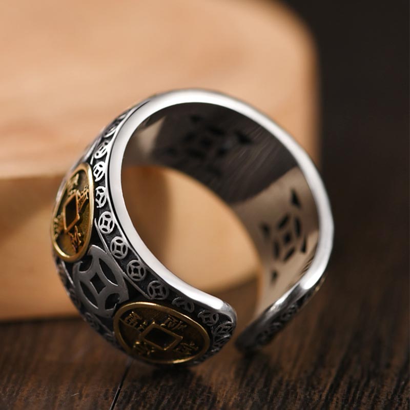 Verstellbarer Chavri-Fünf-Kaiser-Münzen-Balance-Ring
