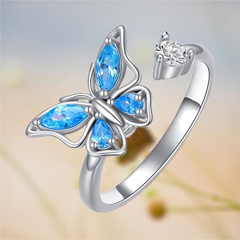 Blue Butterfly Spinner Zappet Ring