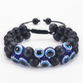 Schwarzer Onyx Evil Eye Protection Armband