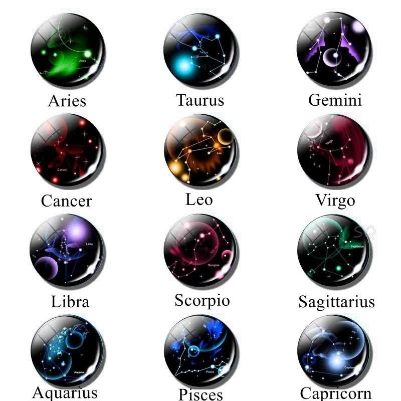 Glas 12 Sterne Zodiac Sternenkette