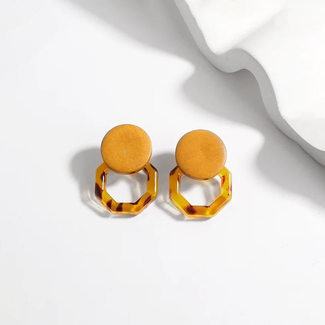 Braune Damenohrringe | Acryl-Ohrringe | Hängende Ohrringe