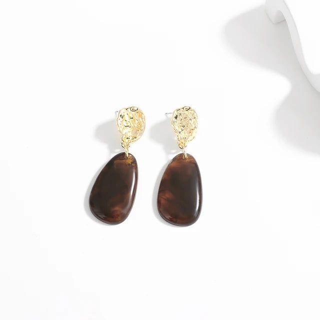 Braune Damenohrringe | Acryl-Ohrringe | Hängende Ohrringe