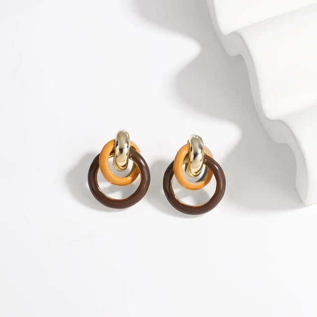 Braune Damenohrringe | Acryl-Ohrringe | Hängende Ohrringe