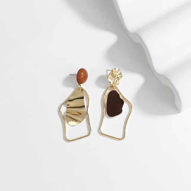 Braune Damenohrringe | Acryl-Ohrringe | Hängende Ohrringe