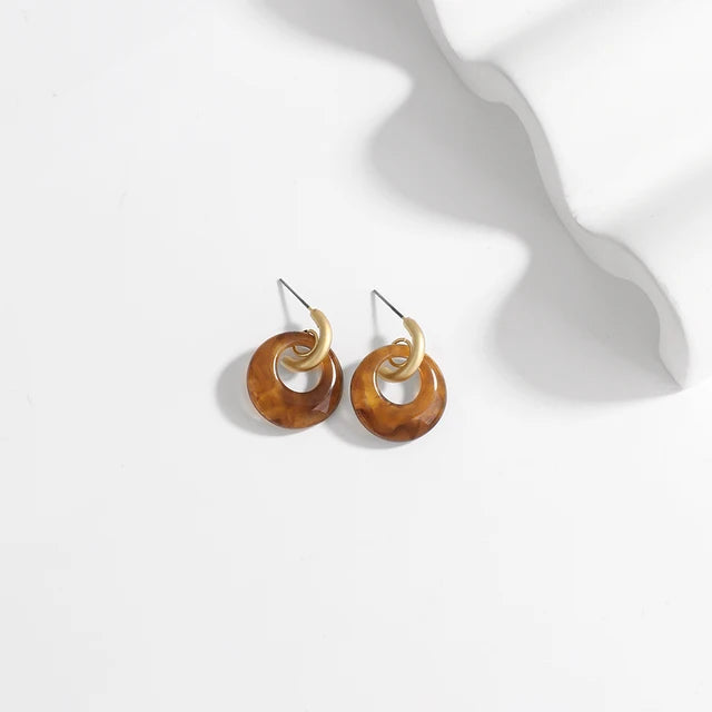 Braune Damenohrringe | Acryl-Ohrringe | Hängende Ohrringe