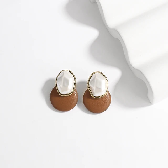 Braune Damenohrringe | Acryl-Ohrringe | Hängende Ohrringe