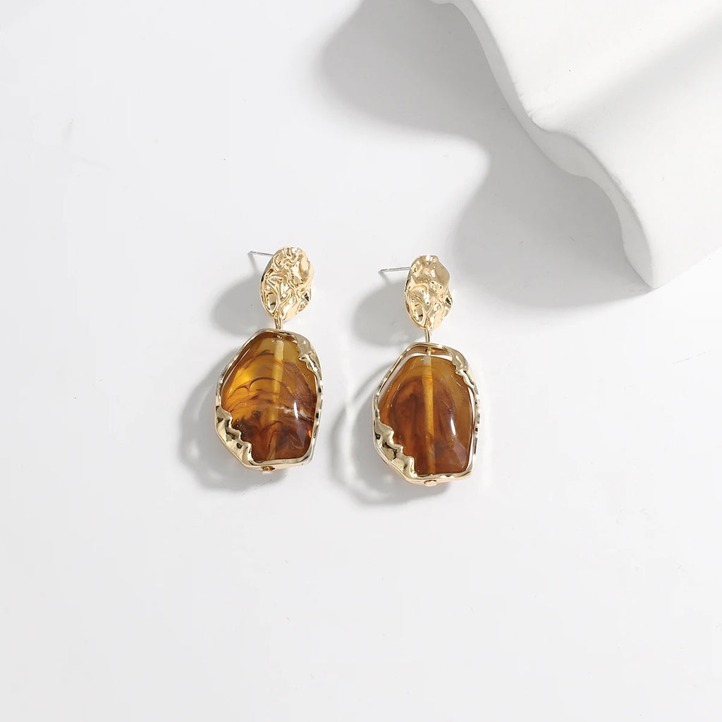 Braune Damenohrringe | Acryl-Ohrringe | Hängende Ohrringe