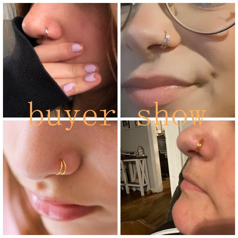 Silbernes Nasenpiercing für Frauen - Trendiges Goldring für Mädchen - Feiner Schmuck - Geschenke - Körperschmuck