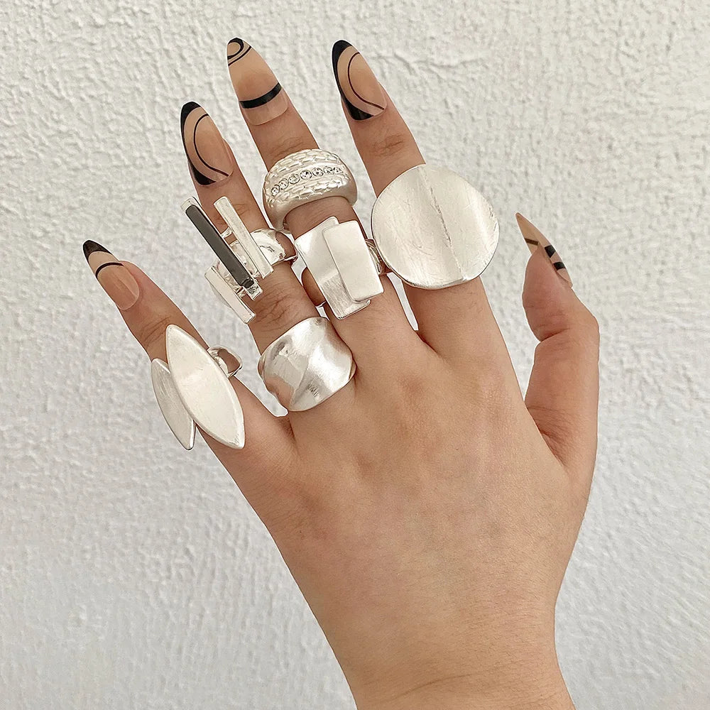 Modische elastische Ringe in Silberfarbe für Frauen und Männer - Schmuckgeschenk