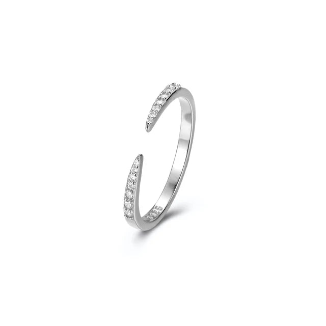 Andywen Verstellbarer 925 Sterling Silberring mit Zirkonia | Hochwertiger Silberring