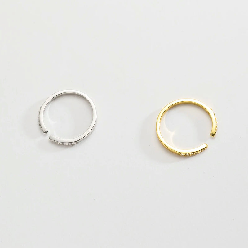 Andywen Verstellbarer 925 Sterling Silberring mit Zirkonia | Hochwertiger Silberring