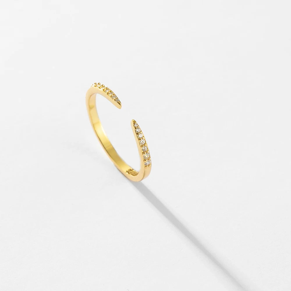 Andywen Verstellbarer 925 Sterling Silberring mit Zirkonia | Hochwertiger Silberring