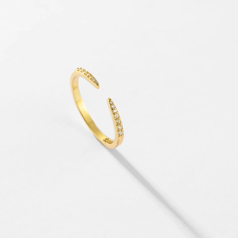 Andywen Verstellbarer 925 Sterling Silberring mit Zirkonia | Hochwertiger Silberring