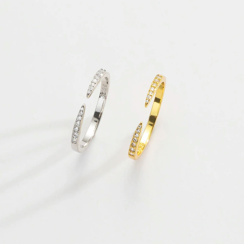 Andywen Verstellbarer 925 Sterling Silberring mit Zirkonia | Hochwertiger Silberring