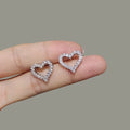 ANENJERY Hohle Herz Ohrstecker für Frauen Mädchen Klassischer Beliebter Glänzender Zirkon pendientes mujer Party Schmuck Geschenk Großhandel