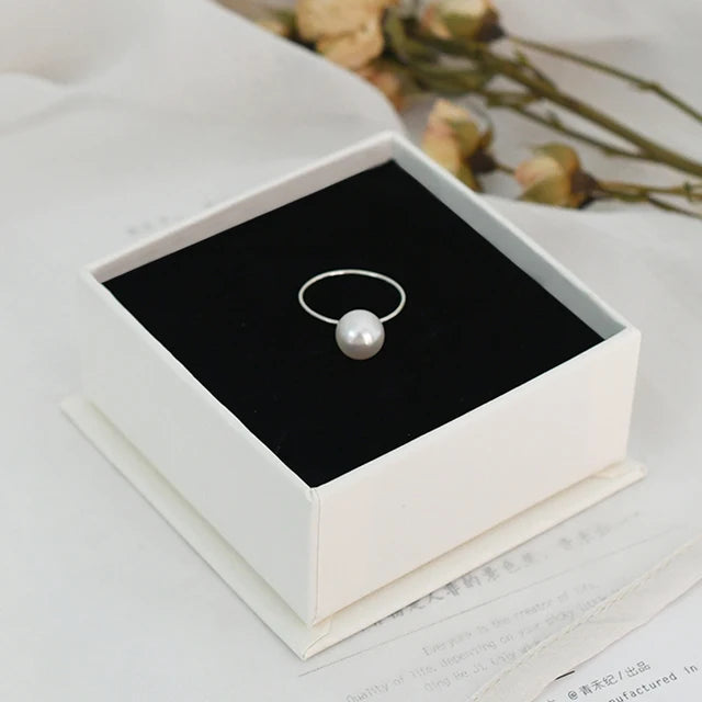 Echte natürliche Süßwasserperlenring 925 Sterling Silberschmuck Damenmode - Ringe