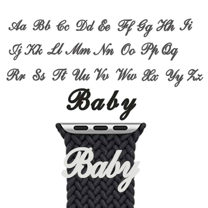 Kreative Uhrenschlaufe für Apple Watch aus Edelstahl mit individuellem Namen