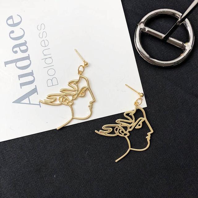 Abstraktes Kunstgesicht Dangle Ohrringe