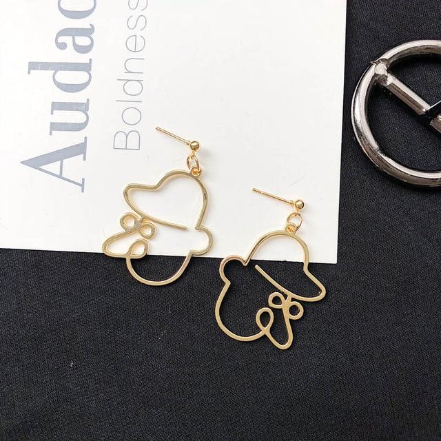 Abstraktes Kunstgesicht Dangle Ohrringe