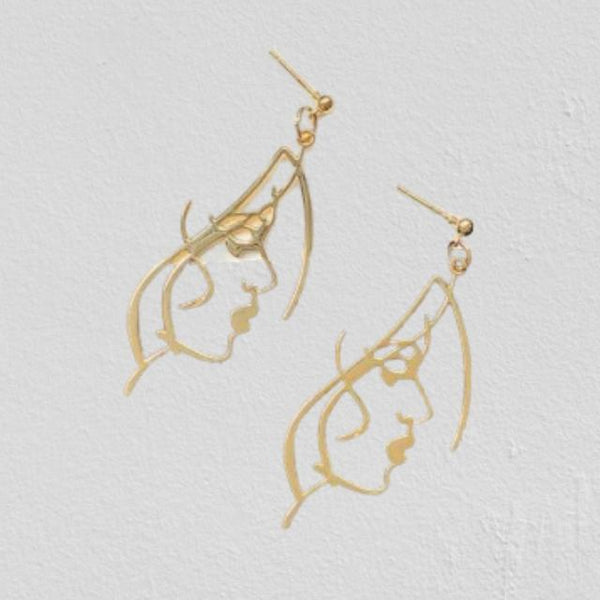 Abstraktes Kunstgesicht Dangle Ohrringe