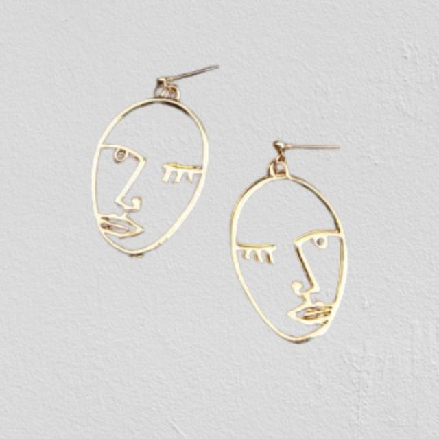 Abstraktes Kunstgesicht Dangle Ohrringe