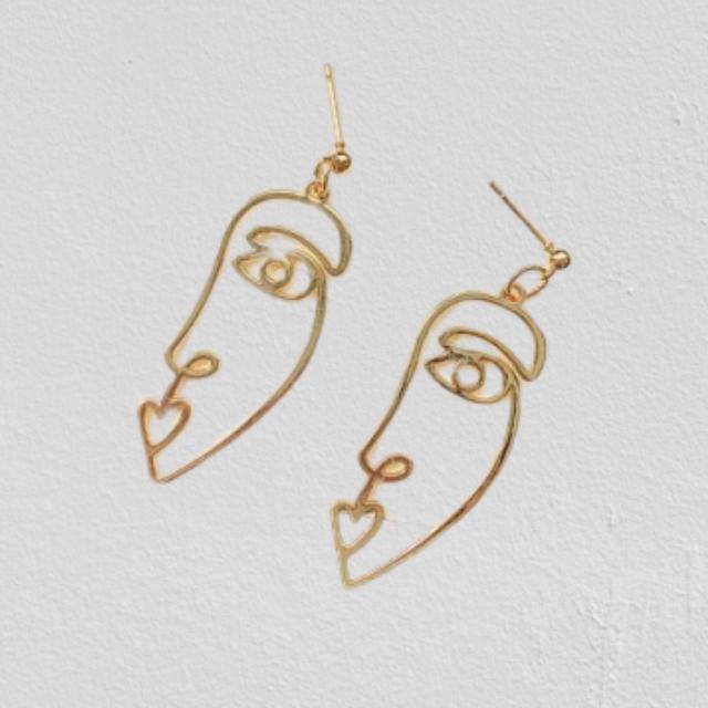 Abstraktes Kunstgesicht Dangle Ohrringe