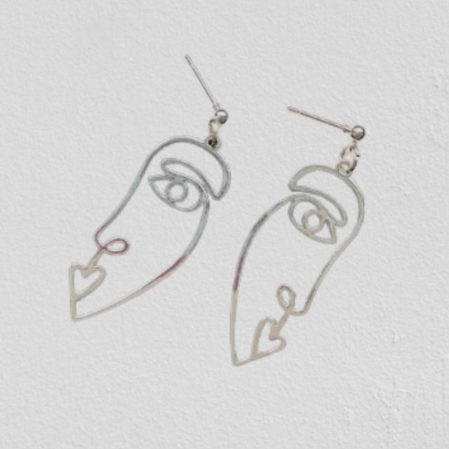 Abstraktes Kunstgesicht Dangle Ohrringe