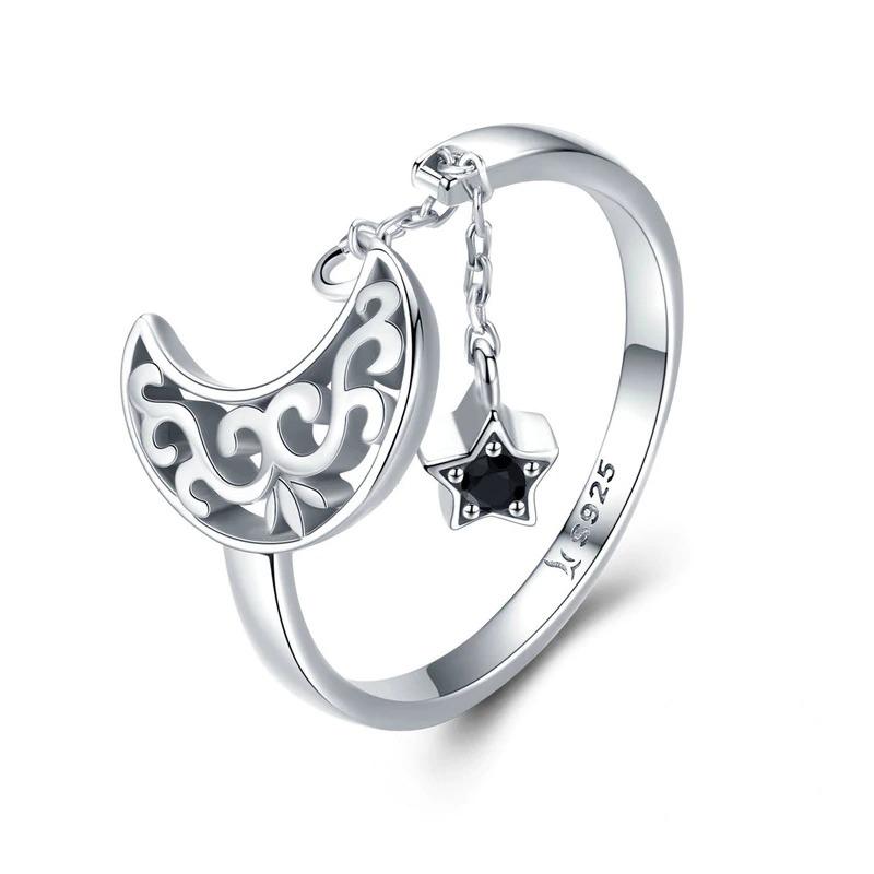 Einstellbare Zirkon Kollektion Mit Offenen Ringen In Sterlingsilber