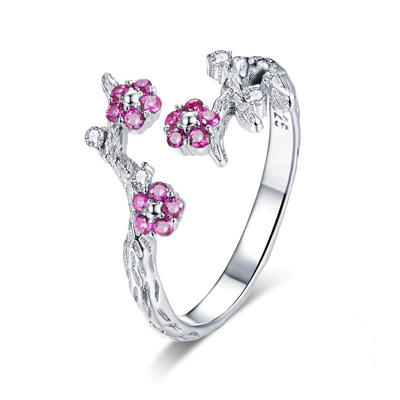 Einstellbare Zirkon Kollektion Mit Offenen Ringen In Sterlingsilber