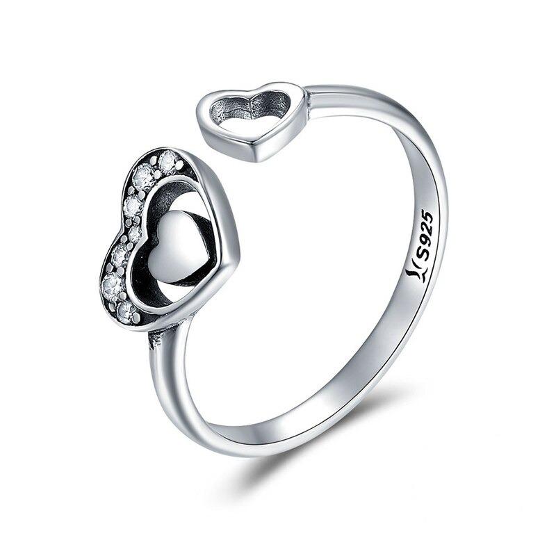 Einstellbare Zirkon Kollektion Mit Offenen Ringen In Sterlingsilber