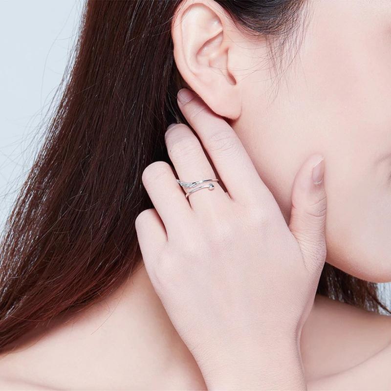 Einstellbare Zirkon Kollektion Mit Offenen Ringen In Sterlingsilber