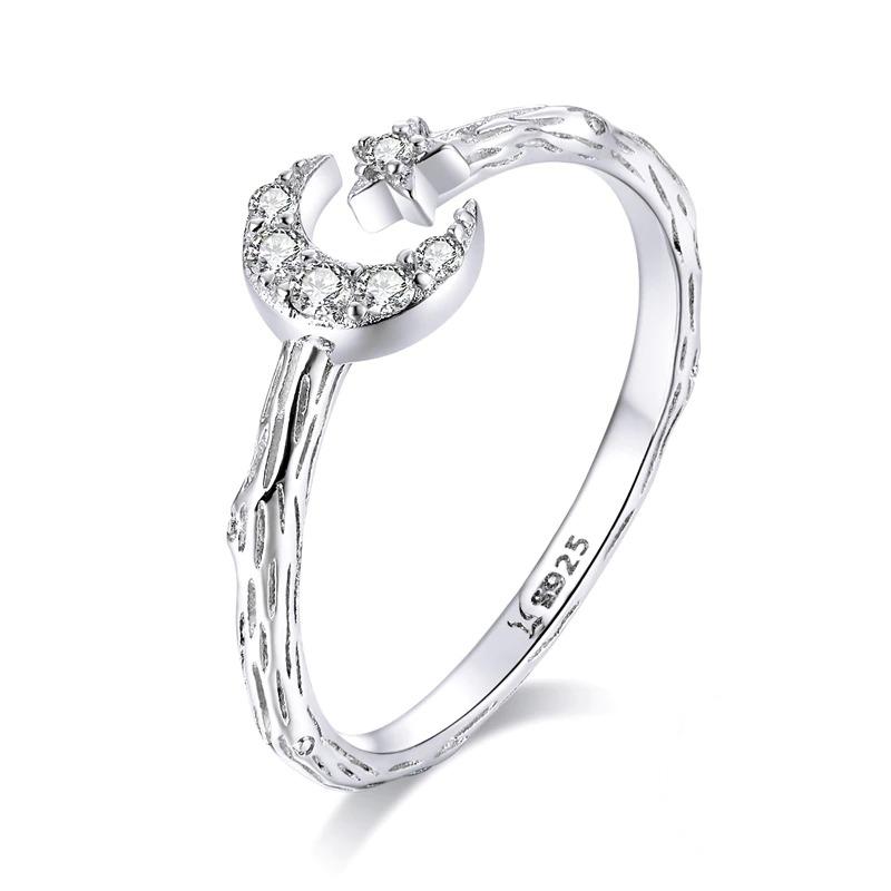 Einstellbare Zirkon Kollektion Mit Offenen Ringen In Sterlingsilber