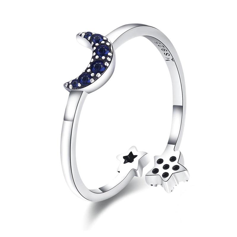 Einstellbare Zirkon Kollektion Mit Offenen Ringen In Sterlingsilber