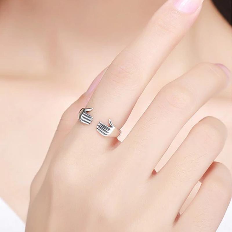 Einstellbare Zirkon Kollektion Mit Offenen Ringen In Sterlingsilber