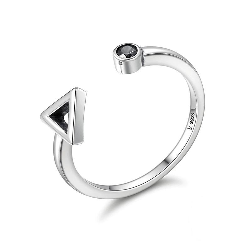 Einstellbare Zirkon Kollektion Mit Offenen Ringen In Sterlingsilber