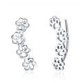 Entzückende Sterling Silber Paw Trail Print Bolde Ohrringe