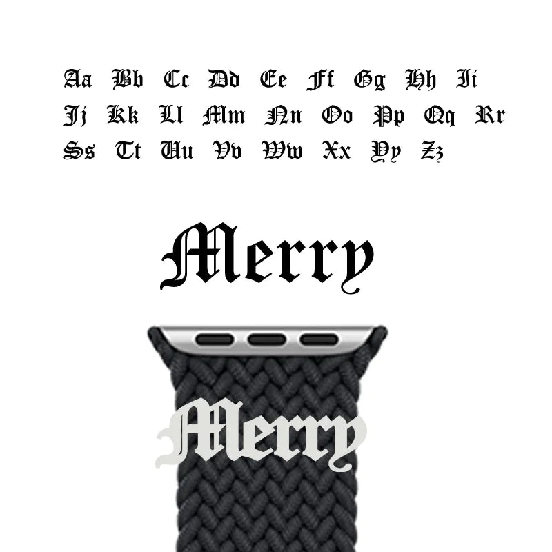 Kreative Uhrenschlaufe für Apple Watch aus Edelstahl mit individuellem Namen