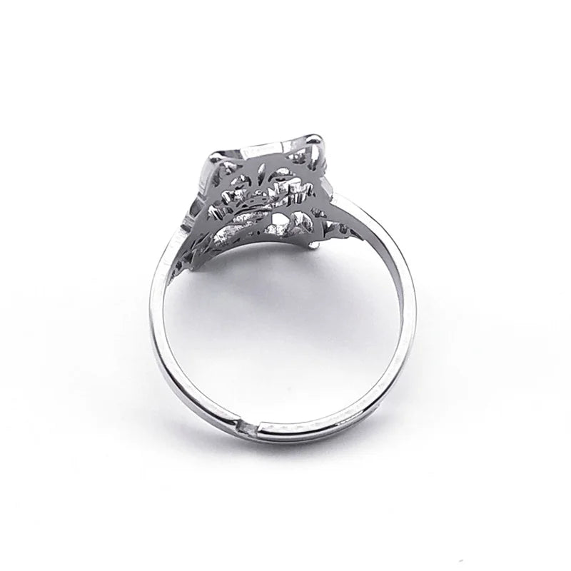 Edelstahl Verstellbarer Finger Ring mit ästhetischem Wolf, Motorradparty, Tier Biker Schmuck für Frauen und Männer