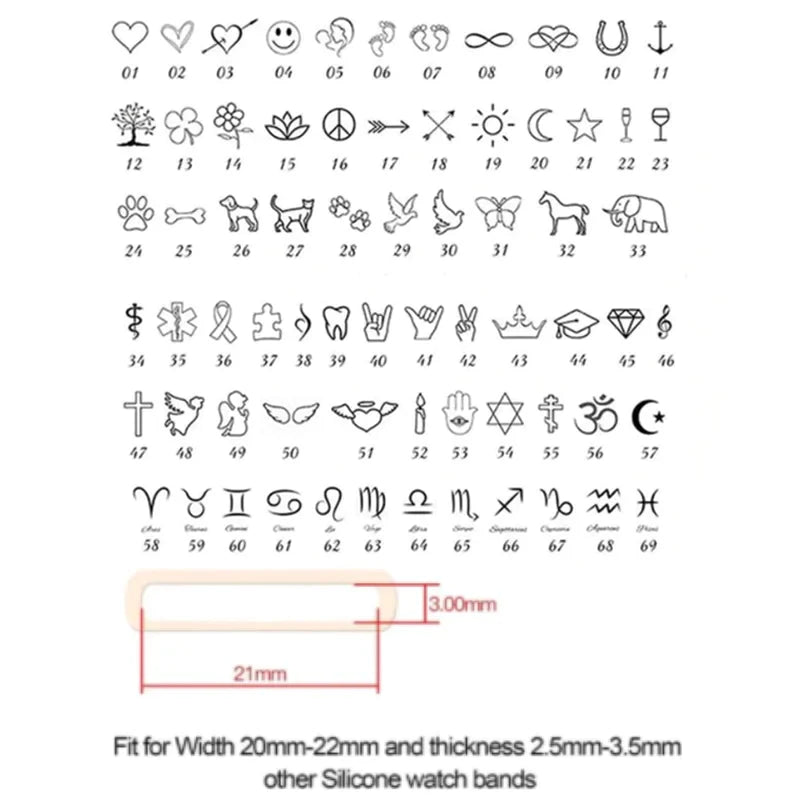 Kreative Uhrenschlaufe für Apple Watch, Edelstahl, individueller Namens-Uhrenarmband-Charm, dekorative Schleife, personalisierter Buchstabenschmuck