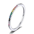 Erstaunlicher Regenbogenfarbe Zirkon Silberring