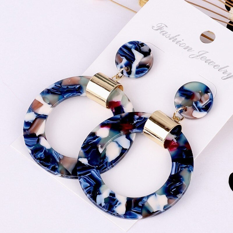 Multicolor Bohemian Fashion Statement Dangle Drop Acrylohrringe