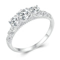 BAMOER 1.1CTTW Runder Moissanit Platinbeschichteter Ring für Frauen | Verlobungsring aus 925er Sterlingsilber mit D-Farbe VVS1 EX Lab Diamant