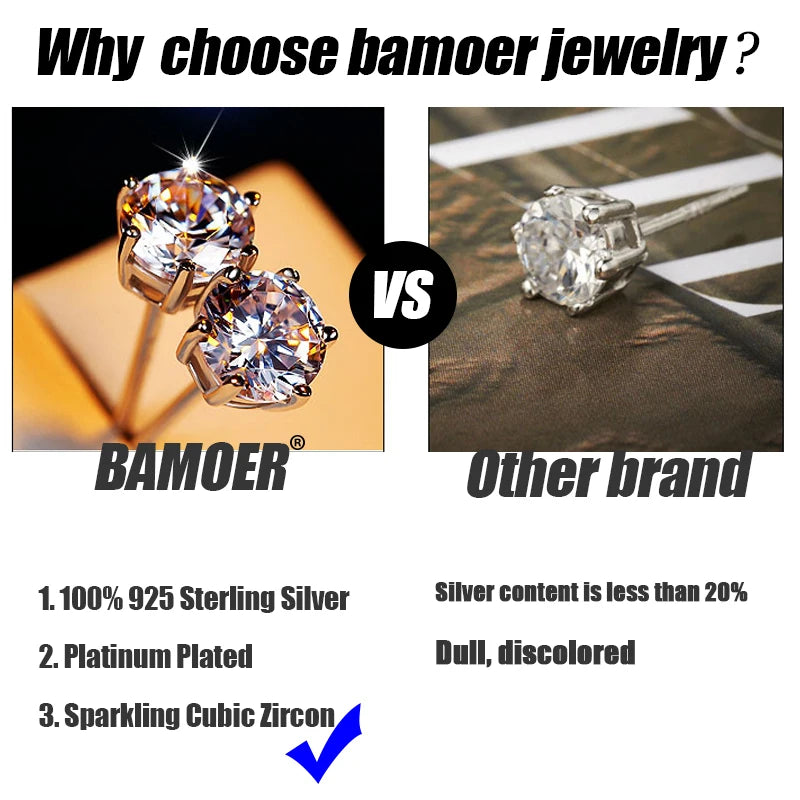 Hypoallergene Ohrringe aus Sterlingsilber | Sterlingsilber Studs - Stud Ohrringe