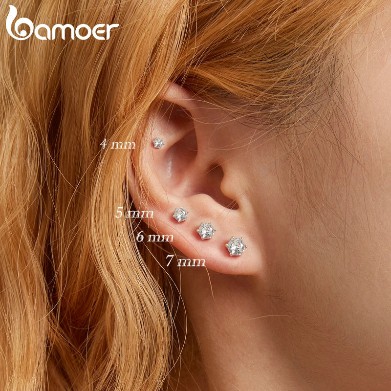 Hypoallergene Ohrringe aus Sterlingsilber | Sterlingsilber Studs - Stud Ohrringe