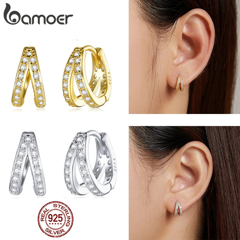 Exquisite and Fashionable Bamoer Earrings in 925 Sterling Silver