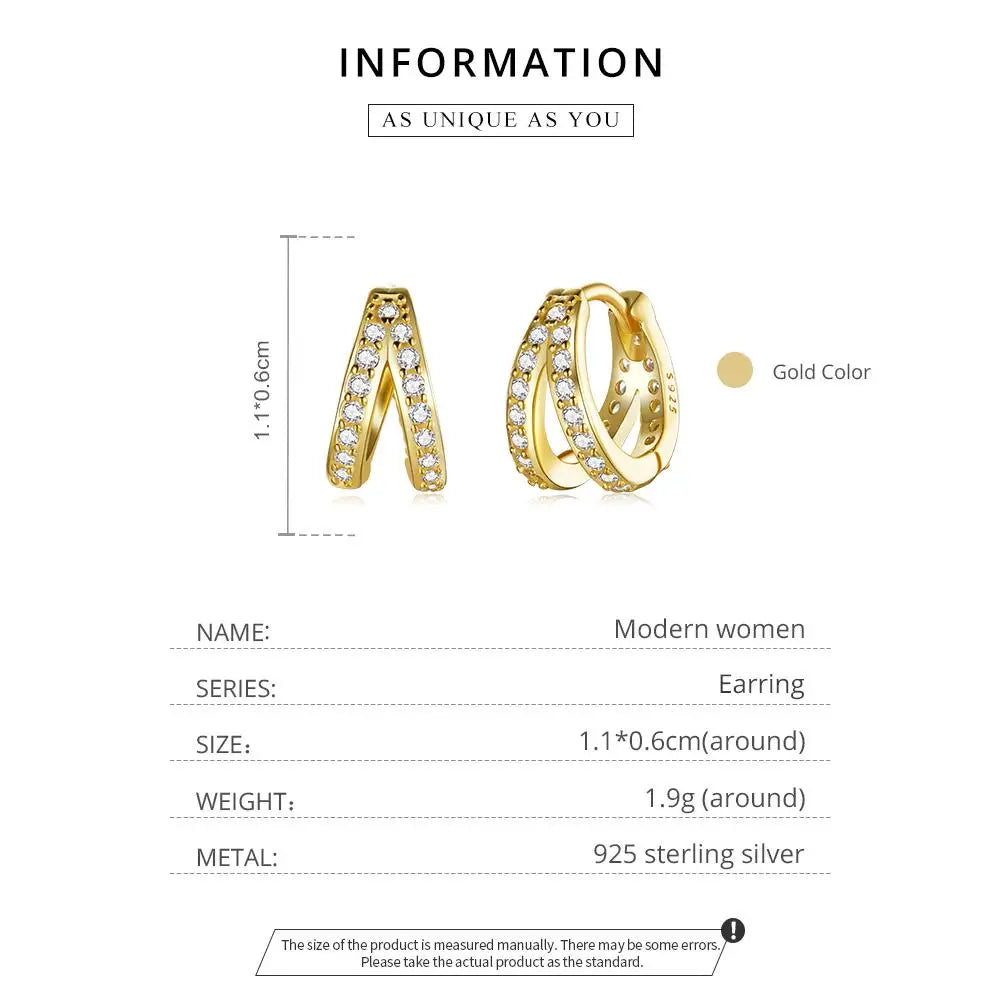 Exquisite and Fashionable Bamoer Earrings in 925 Sterling Silver