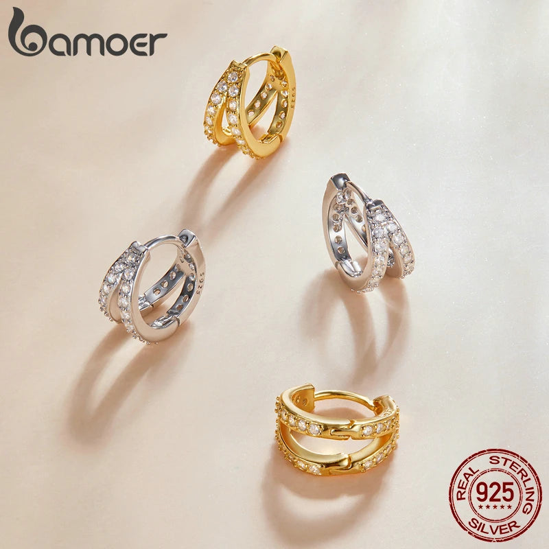 Exquisite and Fashionable Bamoer Earrings in 925 Sterling Silver