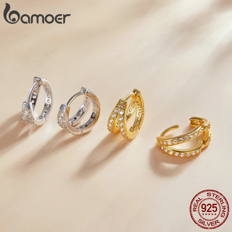 Exquisite and Fashionable Bamoer Earrings in 925 Sterling Silver