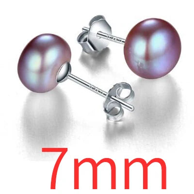 Silberne Perlenohrringe | Ohrstecker mit echten Süßwasserperlen