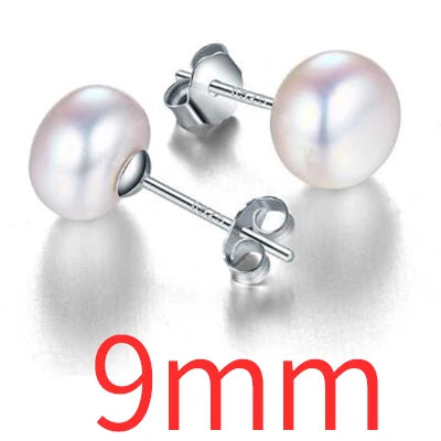 Silberne Perlenohrringe | Ohrstecker mit echten Süßwasserperlen